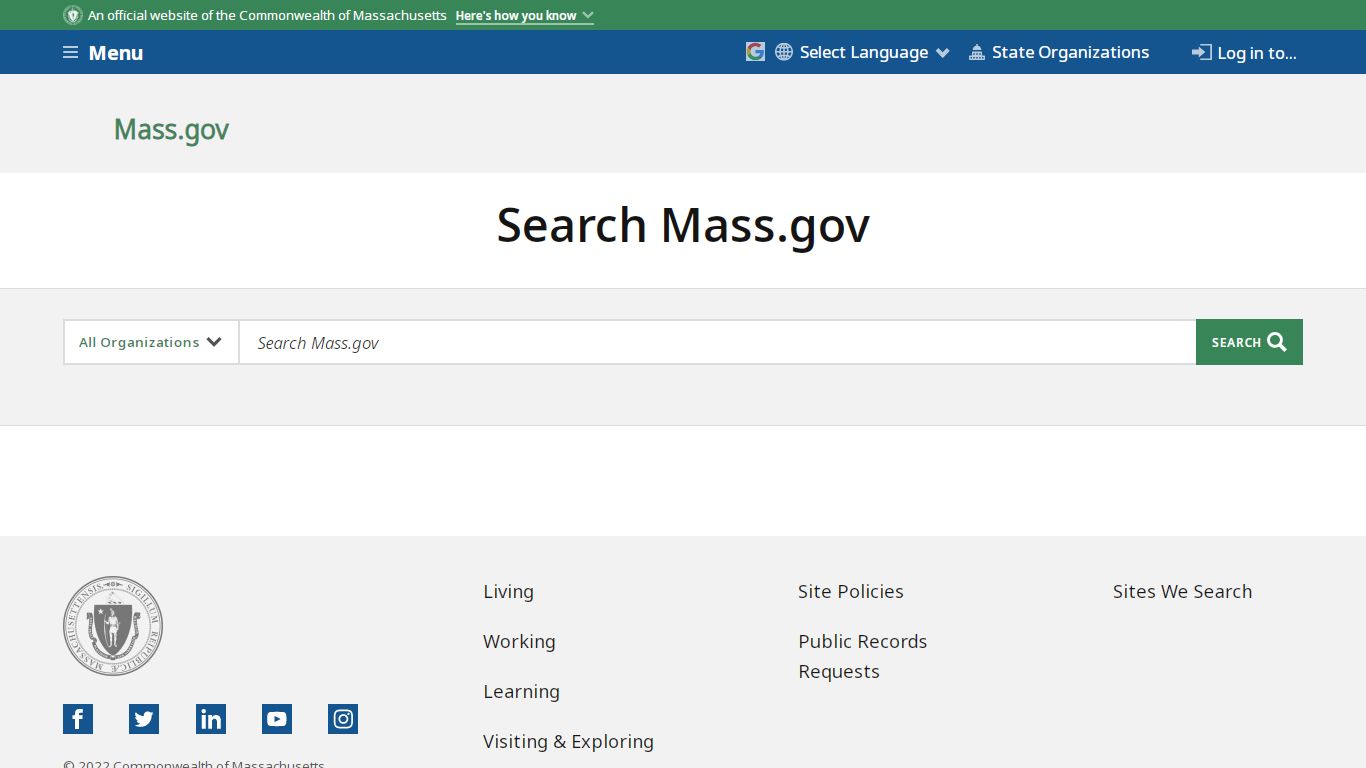 Mass.Gov Search - Massachusetts